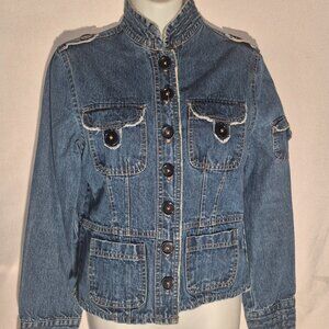 Periscope distressed Denim Jacket w/ pockets in size X-small